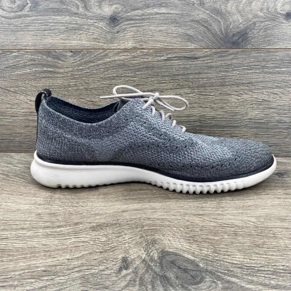 Cole Haan Zerogrand Wingtip Oxford Mens 9 Grey Stitchlite Knit C27566 Sneaker